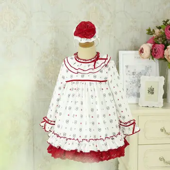 

Baby Girl Spring Floral Frill lace dress Princess Ball Gown Dress for Girl Birthday Party Casual kids clothing