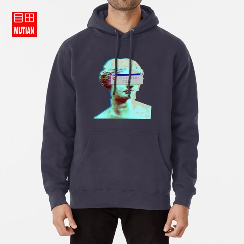 Vaporwave ослепленные толстовки кофты эстетика Эстетическая мраморная каменная статуя окна предупреждение