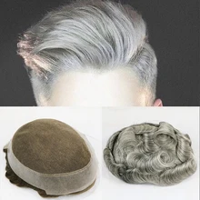 Парик из натуральных волос с швейцарским кружевом, 1 '', ПУ, вокруг основания, накладные волосы для мужчин, сменный цвет для мужчин, 1B80
