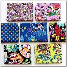 Цветы Микки хлопок сатин ткань для шитья и рукоделия материал ручной работы Hometextile лоскутное дизайнерское постельное белье 140*100 см