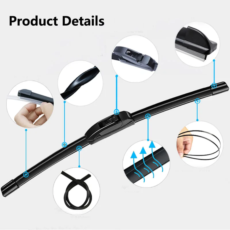 for Lexus LX 470 570 LX470 LX570 J201 J80 J300 2000~2022 Durable Rubber Wiper Blades Front Windshield Brushes Car Accessories