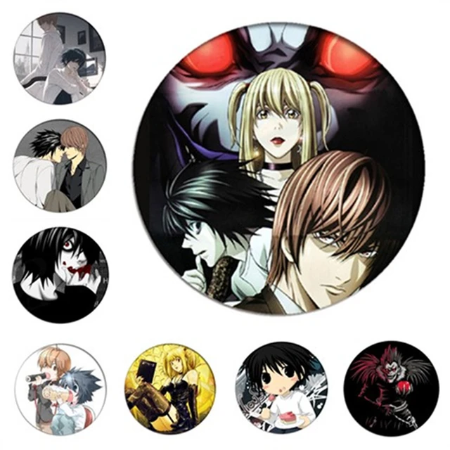 Backpack Brooches Death Note | Death Note L Light Yagami | Badge Cosplay Death  Note - Brooches - Aliexpress