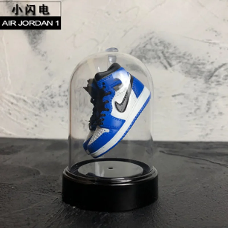 Jordan aj1 дисплей бутылка Баскетбольная обувь модель мини 3D Трехмерная обувь модель мини-орнамент брелок бутик - Цвет: Темно-серый