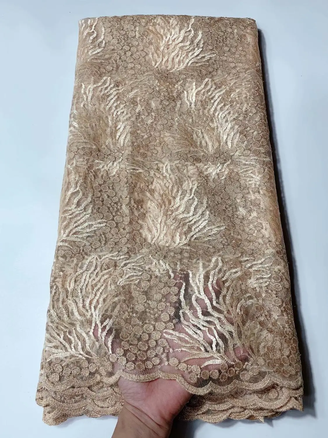 Latest African Lace Fabric High Quality Nigerian Lace Fabric Cord Tulle French Laces Fabrics With Stones HOT Sell