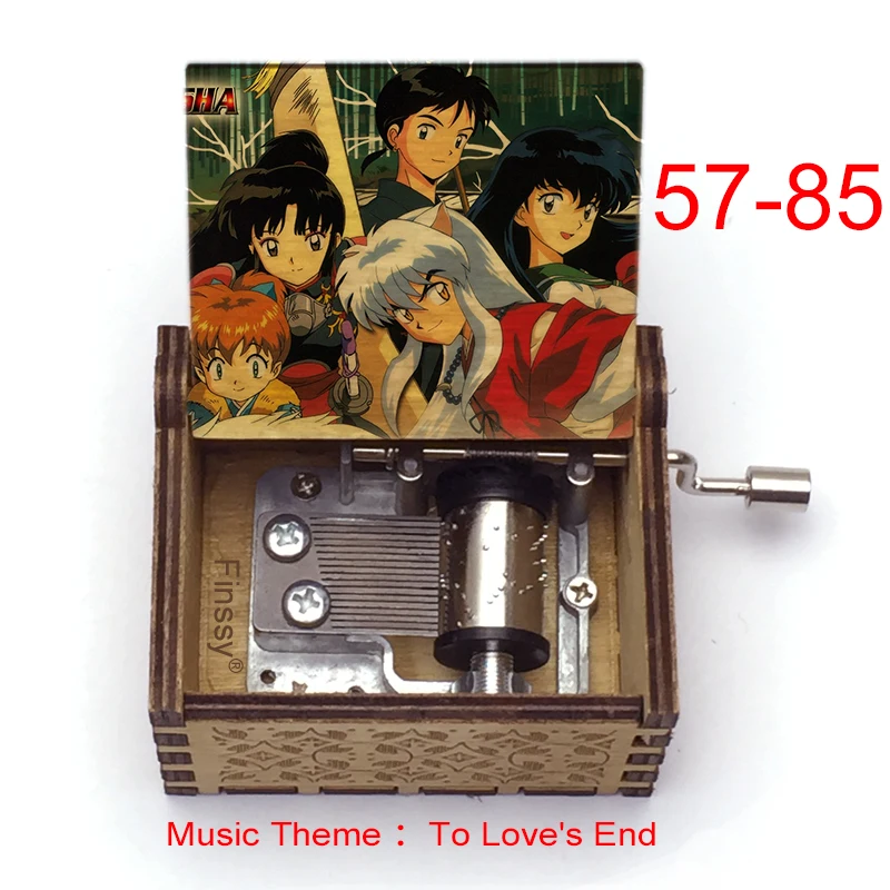 Hand Wooden Anime Inuyasha Music Box Music Theme To Love's End Kagome Kikyo Box Anime Fans Kids Students Birthday Gift
