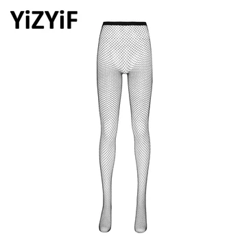 

Womens Sexy Hollow Out Fishnet Stockings High Waist Closed Toes See Through Sheer Fishnet Tights Leggings Pantyhose Stockings