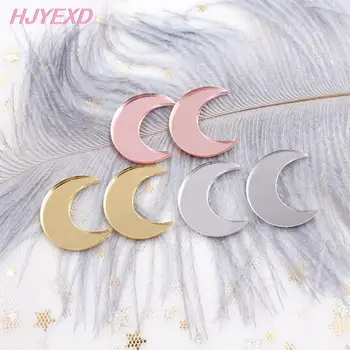 

25mm Acrylic Moon Earring (No stud) Gold/Silver/Rose Mirror Moon DIY Laser Cutout-AC1154C