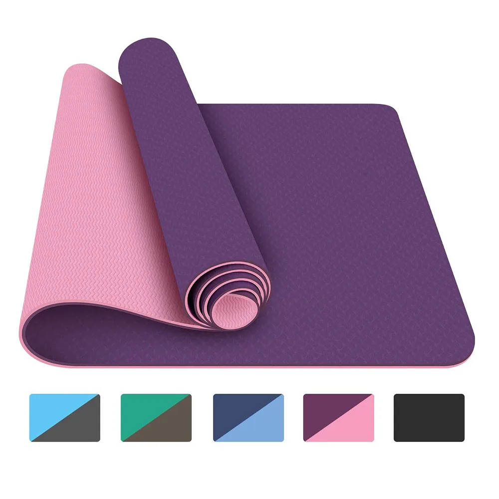 Entrenamiento JVSISM Yoga Colchoneta de 15 Mm de Grosor Colchoneta Ejercicio Físico Pilates Color: Púrpura Fisio Antideslizante