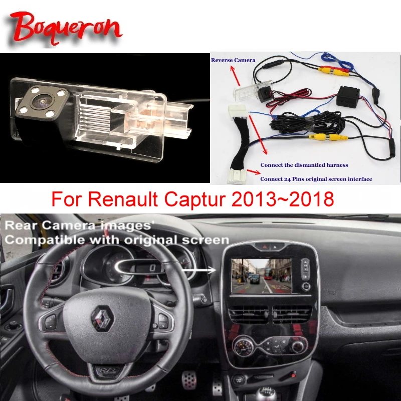 Для Renault Captur 2013~ /RCA и Экран Совместимость автомобиля зеркало заднего вида Камера наборы для ухода за кожей