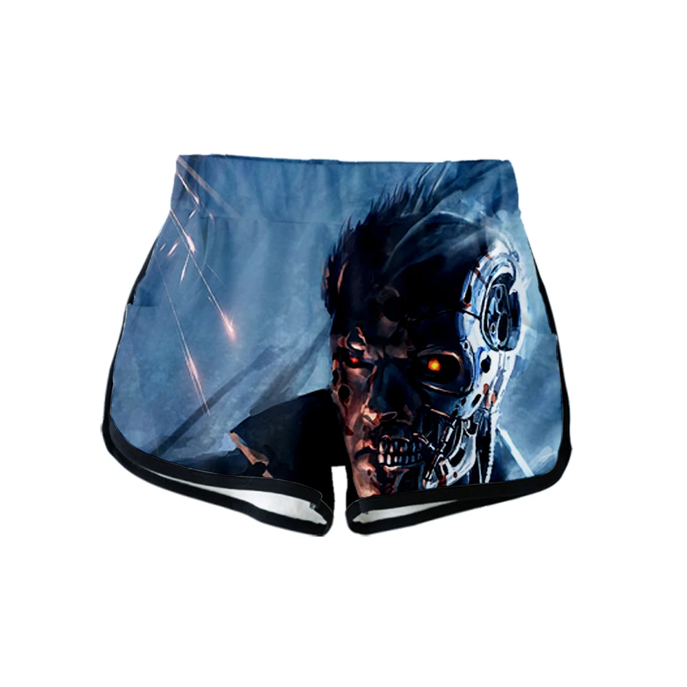 Летние женские шорты Terminator Dark Fate, 3D принт, фильм, веер, крутые, повседневные, для женщин, сексуальные, для бега, спортивные, для девушек
