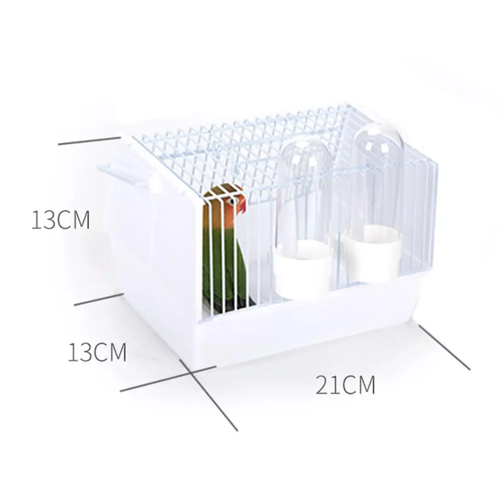 Переносная птичья клетка для попугая транспортная клетка пластиковая и проволочная птичья переноска с двумя Кормушками и ручками принадлежности для птиц