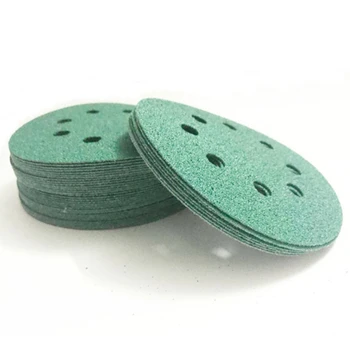 

5 Inch Green Polyester Film Flocking Sandpaper, Film Sanding Sandpaper, Water-Resistant Fine Polishing Sandpaper(1500)