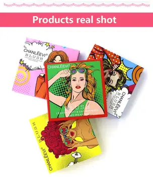 

Cartoon Blusher Powder Rouge Cheek Makeup Fashion Girl Art Painting Cosmetics Blush Eye Shadow Face Makeup Pressed Powder