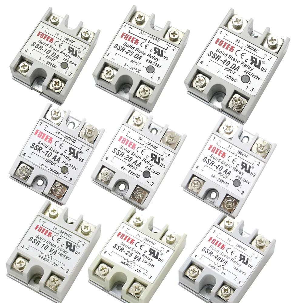 Ssr-10 25 40 50 60 75 80 100Da Dc Di Controllo Ac Ssr Bianco Shell Monofase Relè A Stato Solido Senza Plastica Ssr-25Da Ssr-40Da