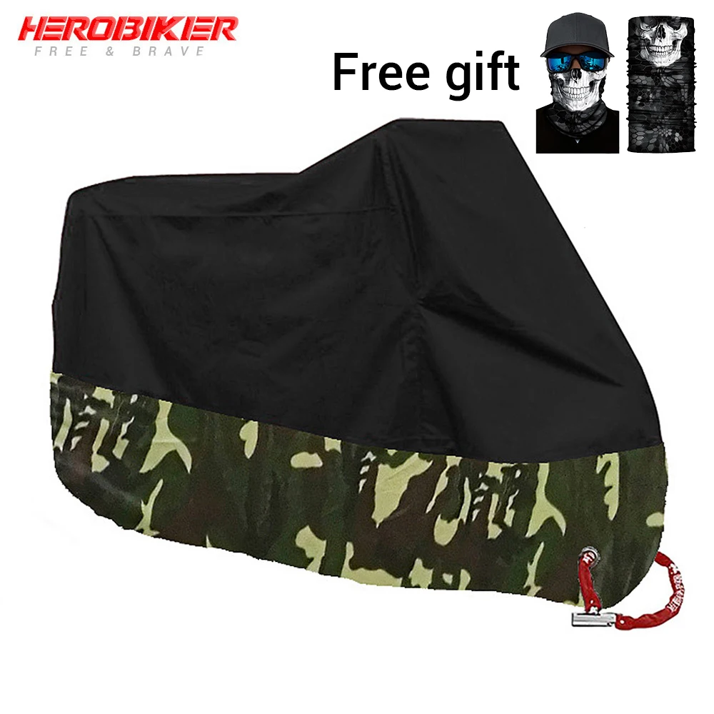 HEROBIKER, новинка, мотоциклетная крышка, велосипедная, Всесезонная, водонепроницаемая, Пылезащитная, УФ-защита, для улицы, для мотоцикла, для скутера, для мотоцикла, дождевик - Цвет: Camouflage
