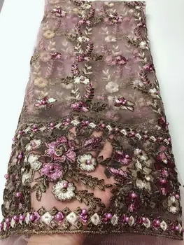 

NEW lace fabric african lace fabric high quality Beaded French Lace Fabric Nigerian lace fabric 3D Lace 5 yards per lot YYZ9788