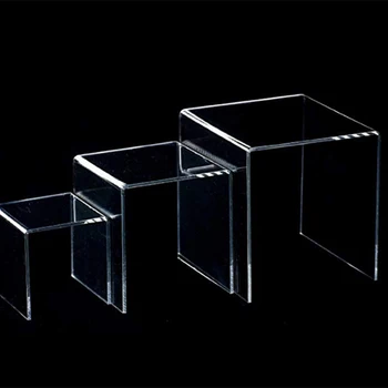 

For Jewerly Makeup Products 3x Square Transparents Acrylic Display Stands Rack