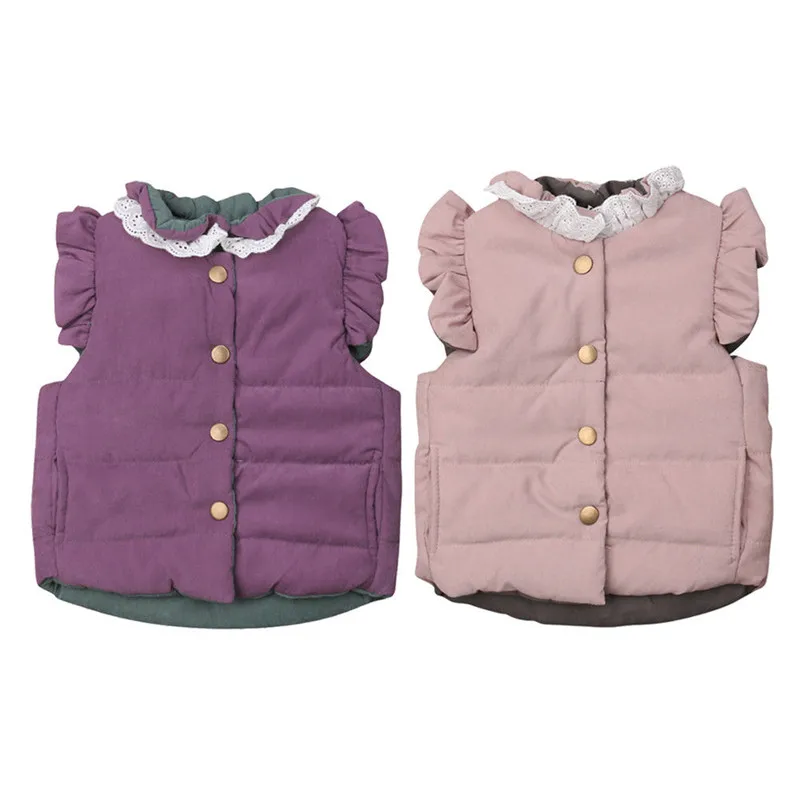 

0-4T Autumn Winter Girls Casual Vest Jacket Children Outerwear Coats For Girls Vest Infant Baby Down Sleeveless Kids Warm Jacket
