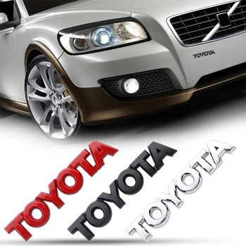 

2pcs Car metal stickers 3D decoration Car body badge Labeling for Toyota Corolla rav4 Camry Yaris Crown car styling