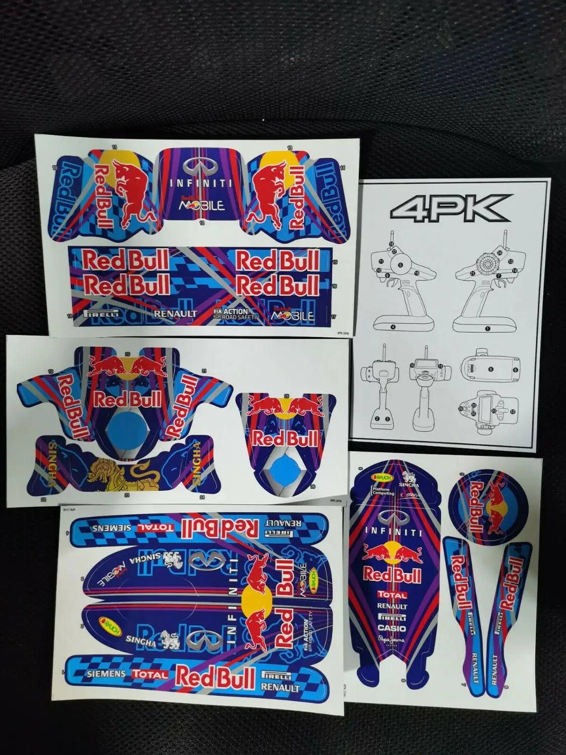 Новинка 1 шт. переводная картинка Team C для радиоконтроллера futaba 4PK Наклейка Red bull1