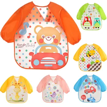 

2020 EVA Bib Baby Clothes Children's Long-Sleeved Bib Eating Clothes Baby Bib Bib Anti-Dirty Overclothes