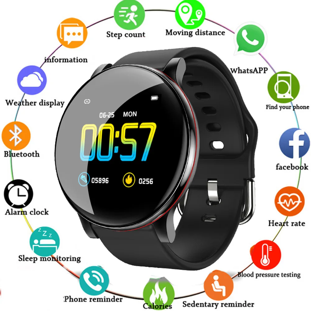 

1.22" Color Screen Heart Rate Monitor Smart Band Fitness Activity Tracker Blood Pressure Smart Bracelet Call Message Reminder