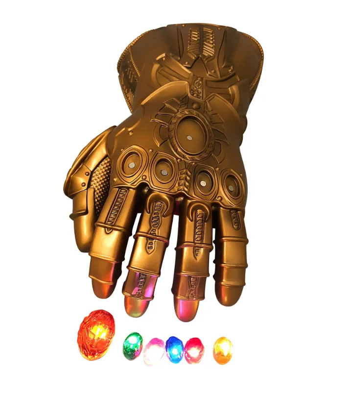 Thanos Infinity Gauntlet ПВХ 1:1 носимые Косплей статуя Съемная перчатка коллекции реквизит подарок Прямая поставка - Цвет: thanos magnetic Led