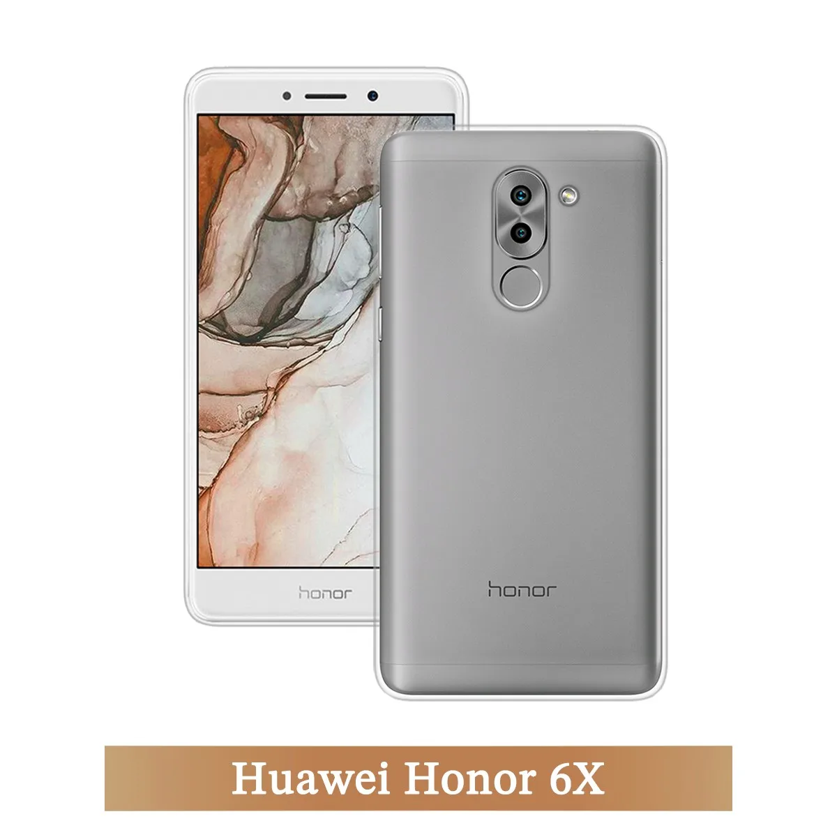 Чехол для Huawei Honor 6X силиконовый прозрачный тонкий защитный чехол-накладка |