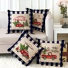 Christmas decorations sofa pillowcase lattice decorative pillowcase letter pillow cedar linen cushion cover square ► Photo 3/6