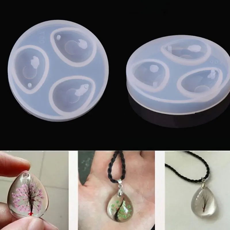 1PCS/2PCS DIY Silicone Pendant Water Drop Gem Mold Resin Casing Craft Making Tool Jewelry