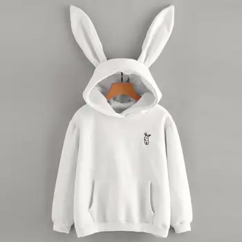 

Local stock Fashion Womens Rabbit Ear Hoodie Sweatshirt Hooded Coat Tops Long Sleeve Blouse