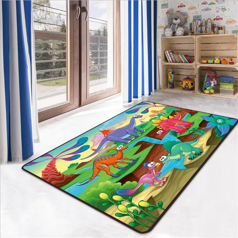 Cartoon Dinosaur Carpet 3D Printed Carpet Square Anti-Skid Area Floor Mat Rug Non-slip Mat Dining Room Living Soft Carpet 02 city streets carpet 3d printed carpet square anti skid area floor mat rug non slip mat dining room living soft carpet 02