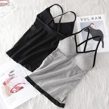 Бесшовные хлопковые топы для женщин, женское нижнее белье, майка, топ, летняя майка с перекрестными лямками, цельное нижнее белье, Майки# F