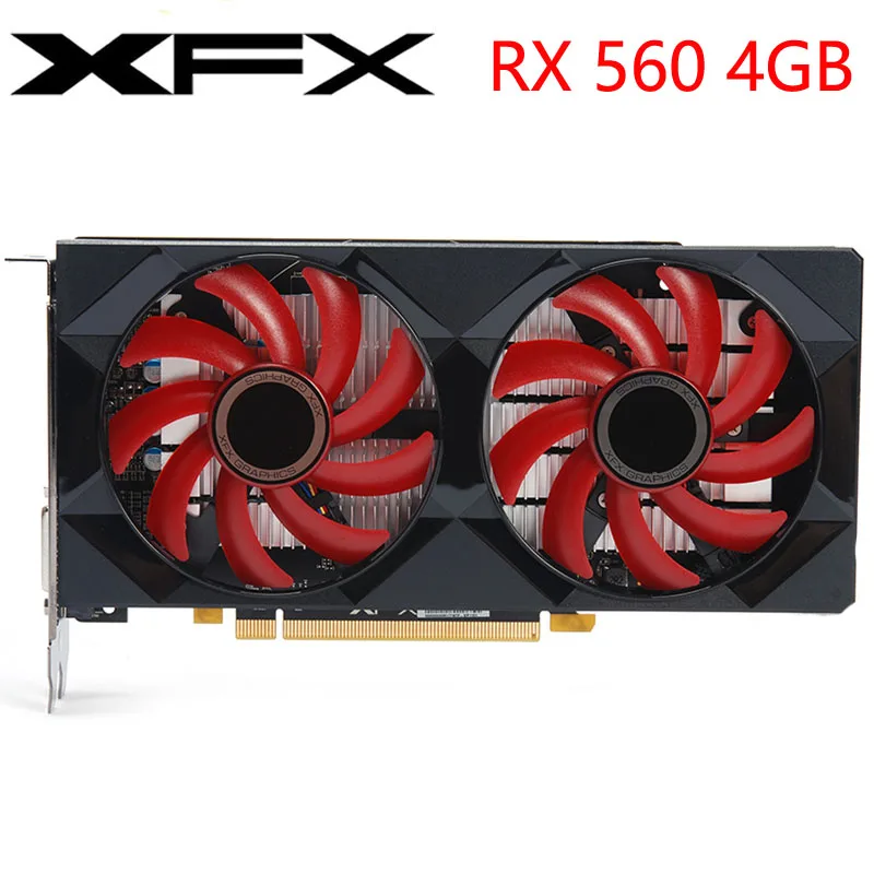 XFX видеокарта RX 560 4 Гб 128 бит GDDR5 видеокарты для AMD RX 500 серии VGA карты RX560 DisplayPort HDMI DVI б/у