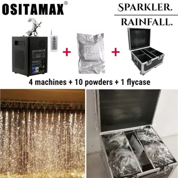 

4+flycase+10 powder 400w Waterfall Firework Sparklers Machine Remote Upside Down Stage Wedding Fountain DJ Flame Spark Fireworks