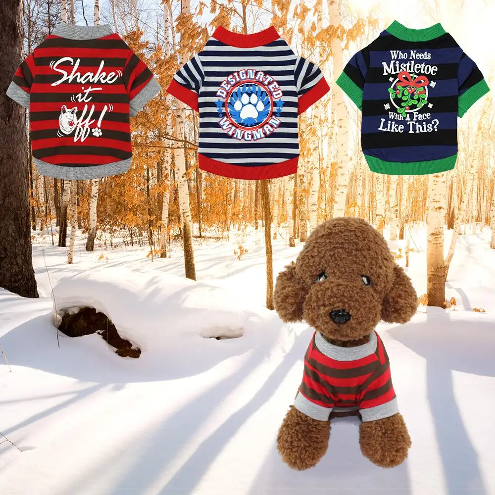 Printed Pet Clothes Dog T-Shirts Spring Autumn Winter Keep Warm Shirts for Small Medium Large Dogs | Дом и сад