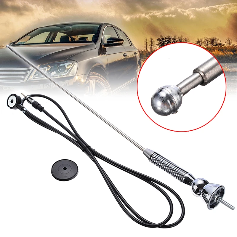 Mayitr 1pc Retractable Car Radio Antenna FM/AM Signal Booster Amplifier Aerials Whip Mast For Honda For Toyota