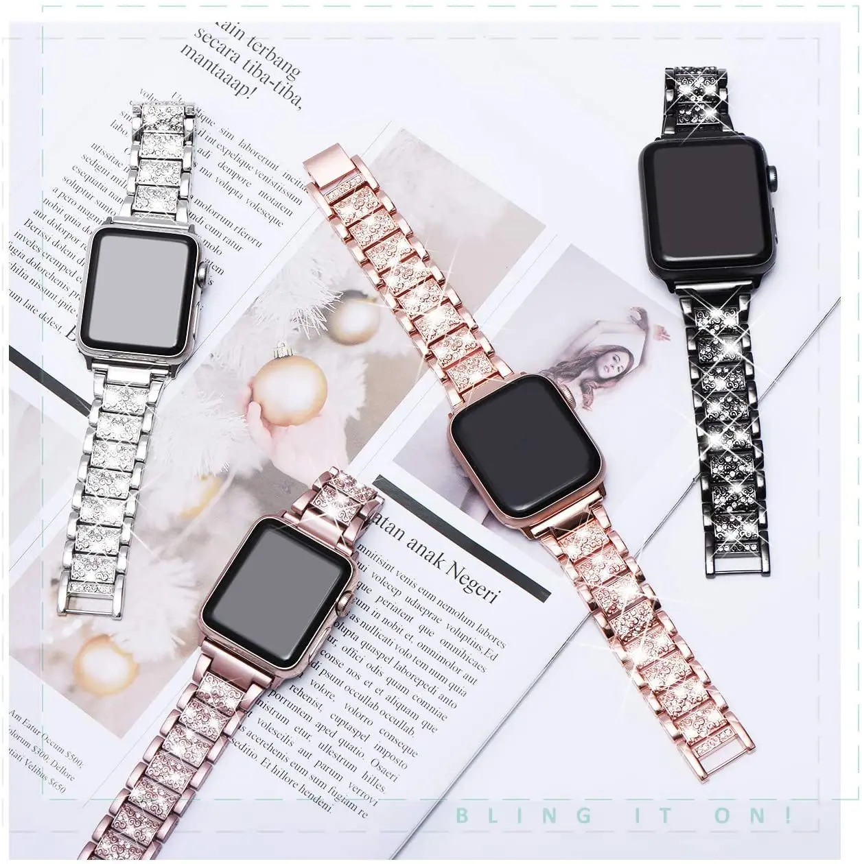

Ремешок Bling для Apple Watch band 40 мм 44 мм 38 мм 42 мм 49 мм, женский браслет correas, iWatch series 3 4 5 se 6 ultra 2 7 8 9 45 мм 41 мм