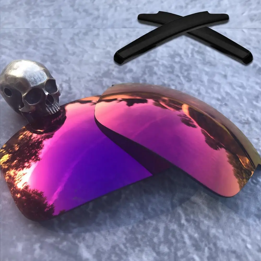 Purple Red-EarSocks Firtox настоящие поляризованные Сменные линзы и черные носки с ушками для солнцезащитных очков Rocket OO9164(только линзы)-несколько Opts - Цвет линз: Purple Red-EarSocks