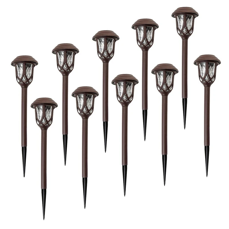 

10Pcs Led Solar Landscape Lights Outdoor Waterproof Pathway Lamp for Garden Lawn Path Yard Patio Walkway White