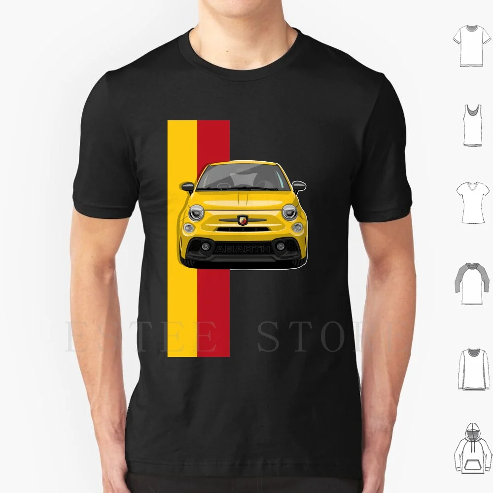 Abarth 595 F Maglietta Gialla Fai Da Te Grande Formato 100% Cotone Abarth Abarth595 Abarth695 595 695