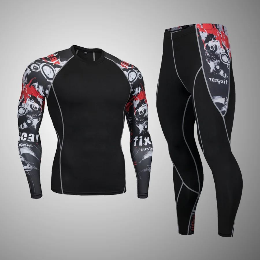 Winter Thermal Underwear For Men Compression Sports Leggings Elastic Comprehensive Training Suit Gym Fitness Running Sets