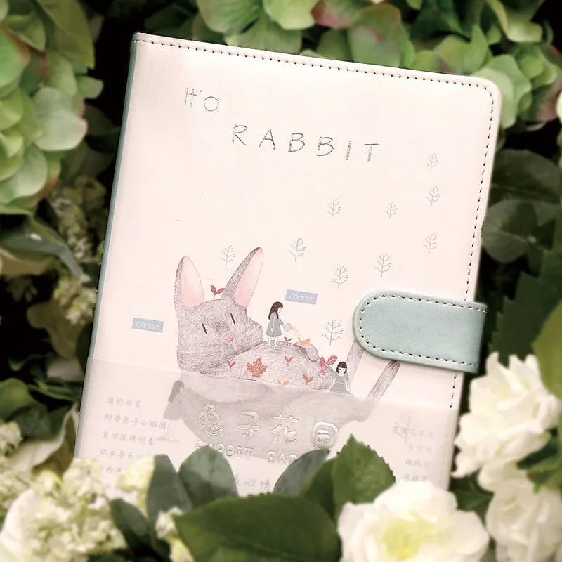 

130*180mm Kawaii Notebook Planner Book Magnetic Buckle Cute Rabbit Diary Planner Weekly Student School Stationery Supplies