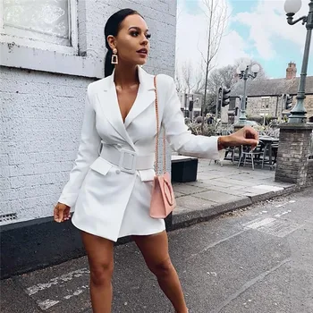 

Women Retro Slim Fitness Long Sleeve Blazer Coat Button Casual Outwear Jacket Ladies Double Breasted Lapel Blazer Autumn Coat