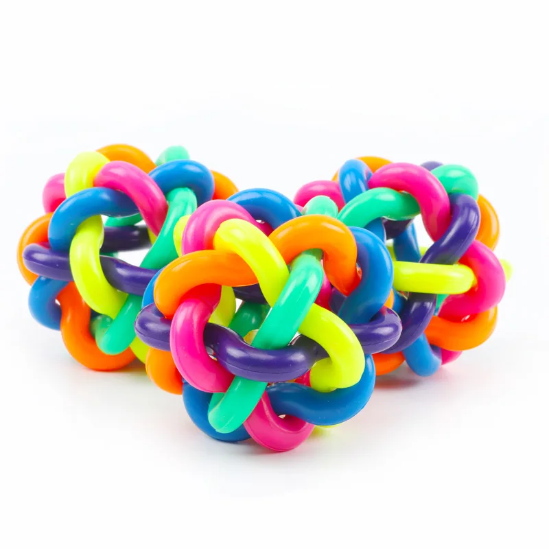 Игрушечный мяч для собаки, разноцветный резиновый колокольчик, мячик для питомца, устойчив к укусам, игрушечный мяч для кошки, собаки, взаимодействие, пищат, игрушки для жевания, игры