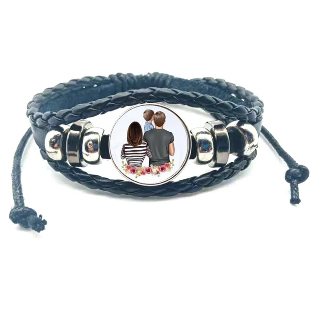 Leather Bracelet  Mom Leather - Men's Women's Leather Multilayer Bracelet  Girls - Aliexpress