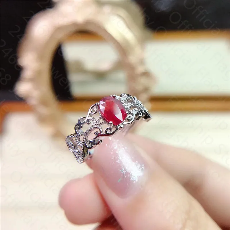 Large Oval Ruby Engagement Ring Rose Gold Vintage Halo Diamond Ring | La  More Design
