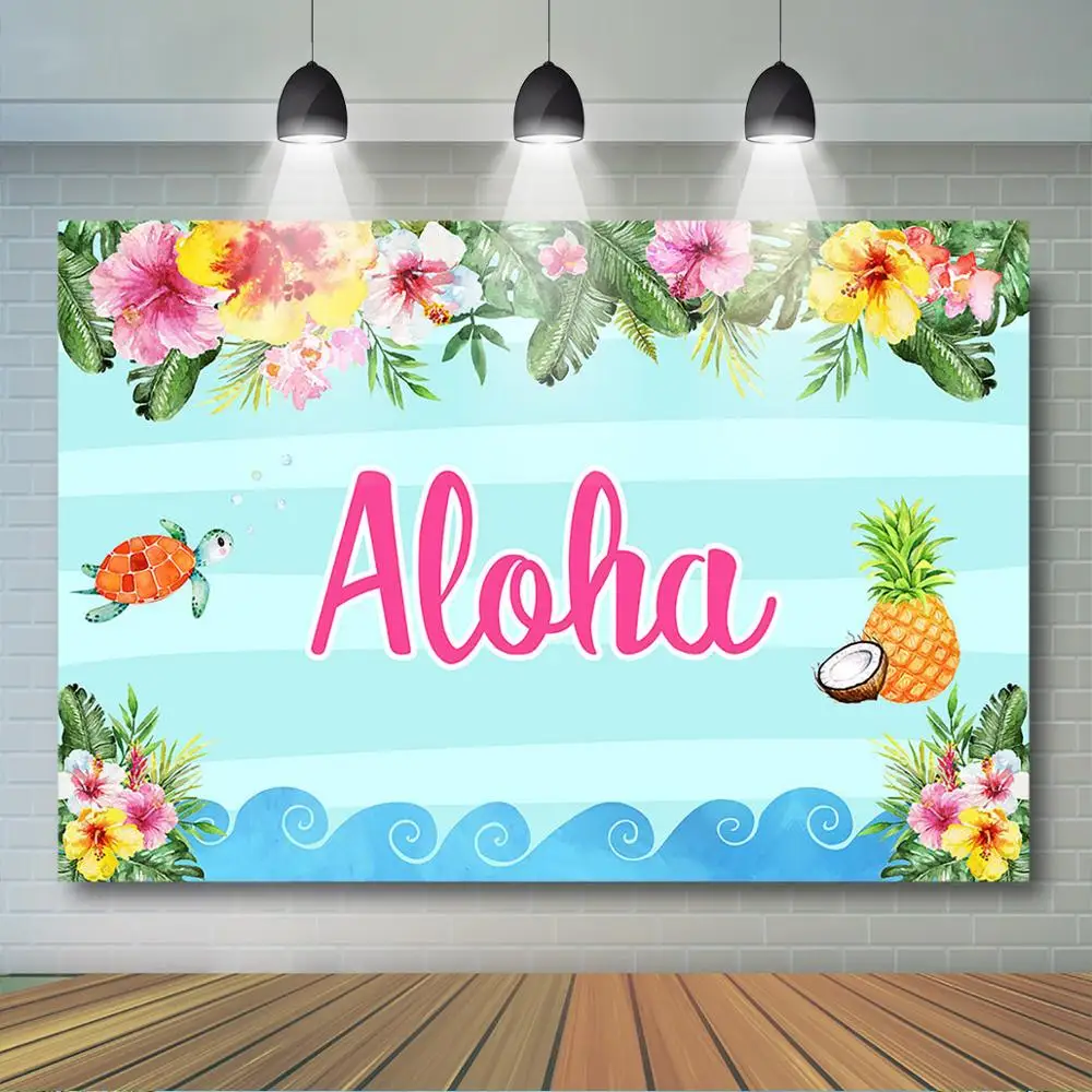 Summer Aloha Luau Tropical Backdrop Hawaiian Beach Pool Party Photography Background Baby Shower Birthday Banner | Электроника