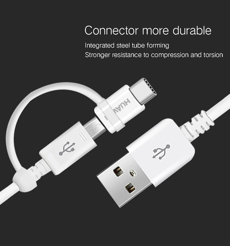 Huawei 2 в 1 Micro USB Typc C кабель быстрого зарядного устройства 2A 1,5 M type-C зарядный кабель P20 Pro Honor 8 9 V9 P7 P8 P9 P10 lite