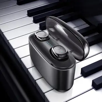 

Stereo Hearset Mini Wireless Bluetooth Headphone with Charging Box TWS Voice Message Invisible Earphones Bass